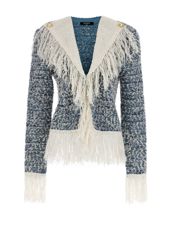 Balmain Fringed Tweed Jacket - Women - Piano Luigi