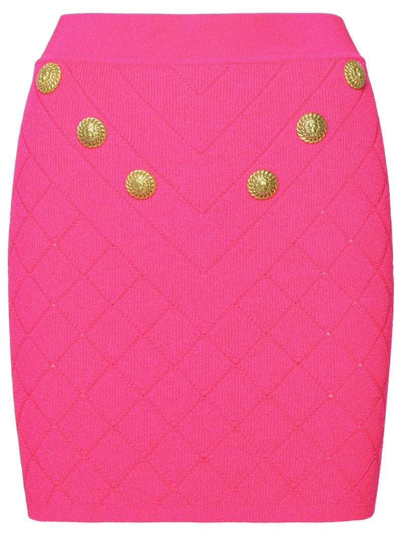 Balmain Fuchsia Viscose Blend Miniskirt - Women - Piano Luigi