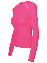 Balmain Fuchsia Viscose Blend Sweater - Women - Piano Luigi