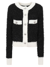 Balmain Glitter Detailed Contrasted Trim Cardigan - Women - Piano Luigi