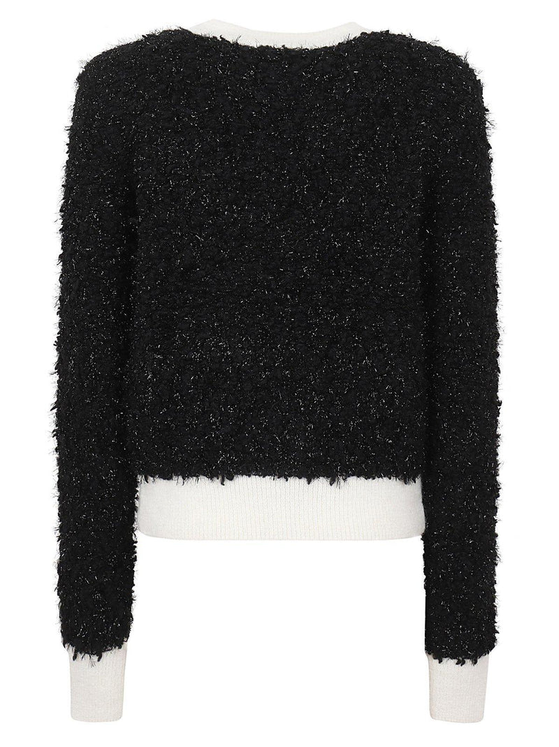 Balmain Glitter Detailed Contrasted Trim Cardigan - Women - Piano Luigi