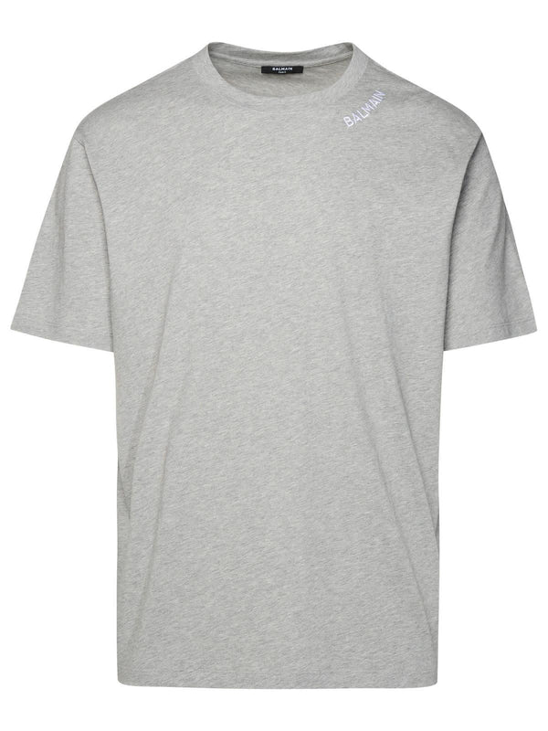 Balmain Grey Cotton T-shirt - Men - Piano Luigi