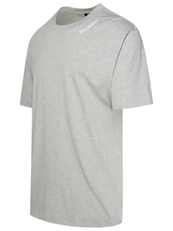 Balmain Grey Cotton T-shirt - Men - Piano Luigi