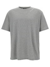 Balmain Grey Crewneck T-shirt With Contrasting Logo Embroidery In Cotton Man - Men - Piano Luigi