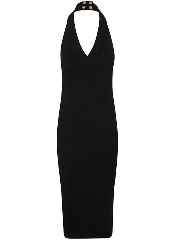 Balmain Halterneck Knit Midi Dress - Women - Piano Luigi