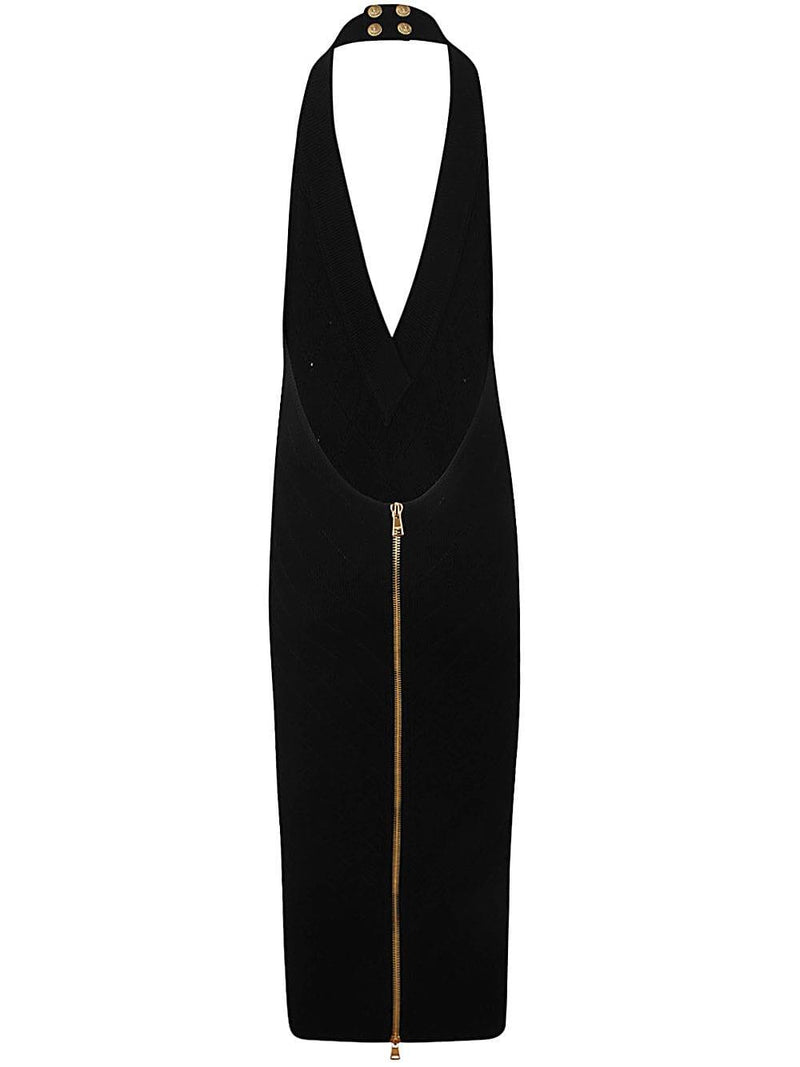 Balmain Halterneck Knit Midi Dress - Women - Piano Luigi