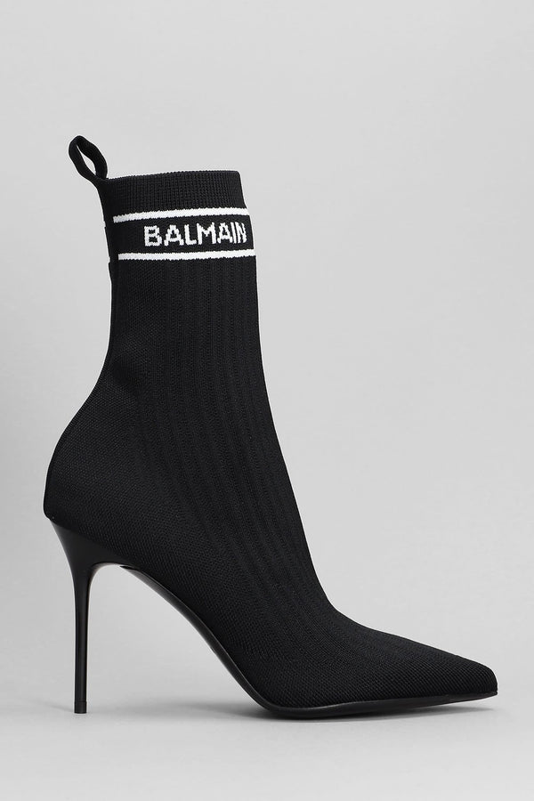 Balmain High Heels Ankle Boots In Black Polyester - Women - Piano Luigi