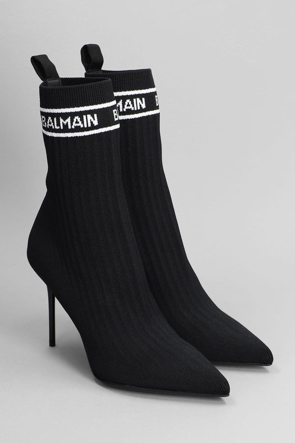 Balmain High Heels Ankle Boots In Black Polyester - Women - Piano Luigi