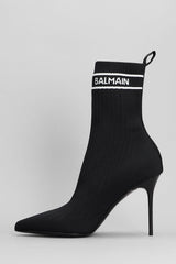 Balmain High Heels Ankle Boots In Black Polyester - Women - Piano Luigi