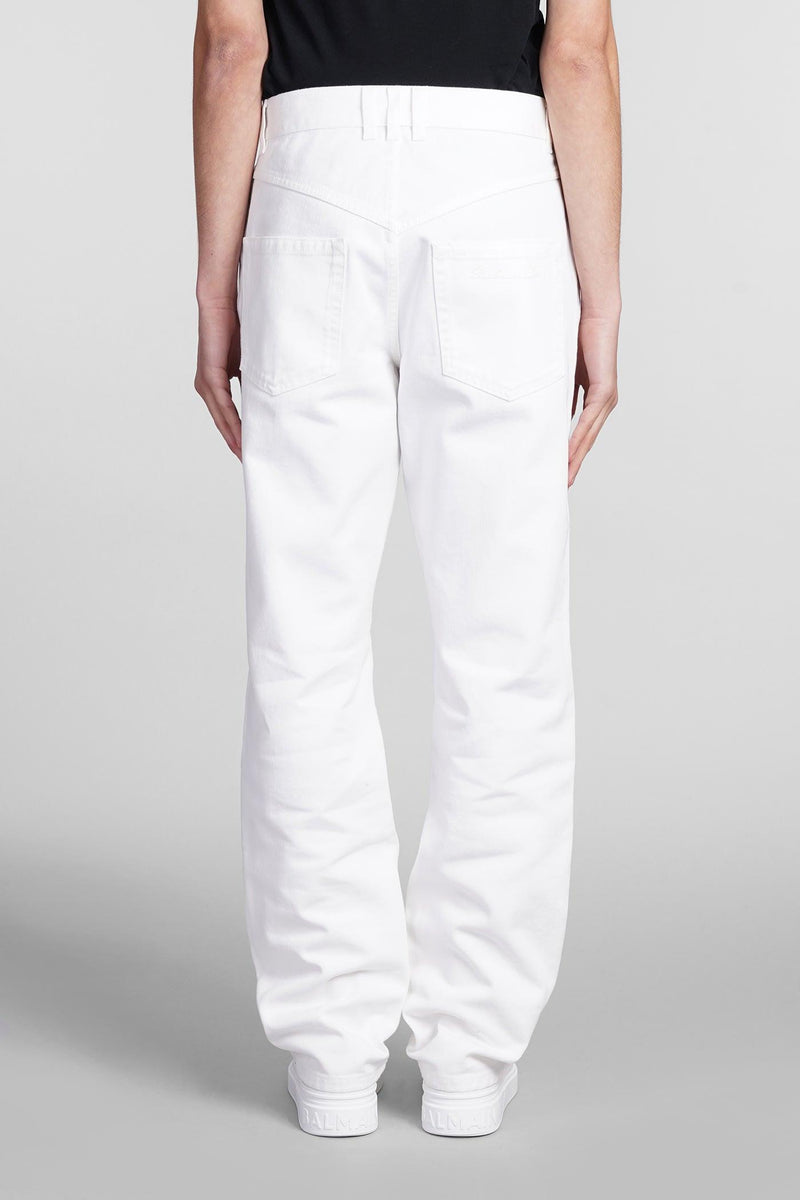 Balmain Jeans In White Cotton - Men - Piano Luigi