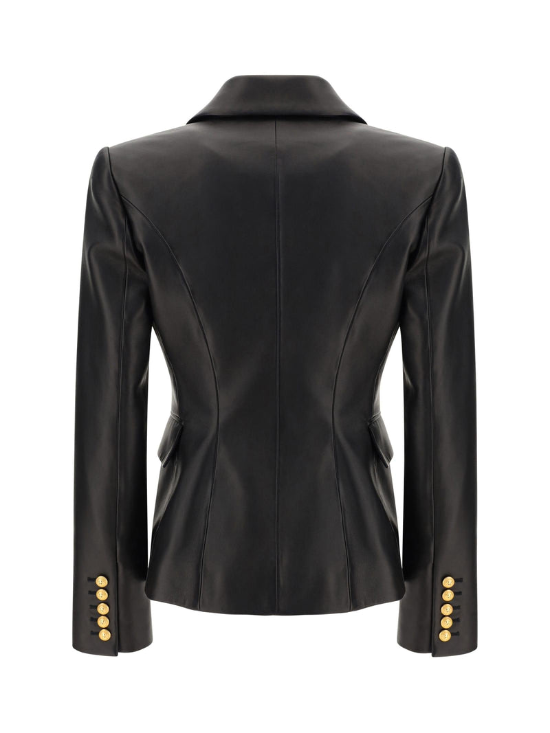 Balmain Leather Blazer Jacket - Women - Piano Luigi