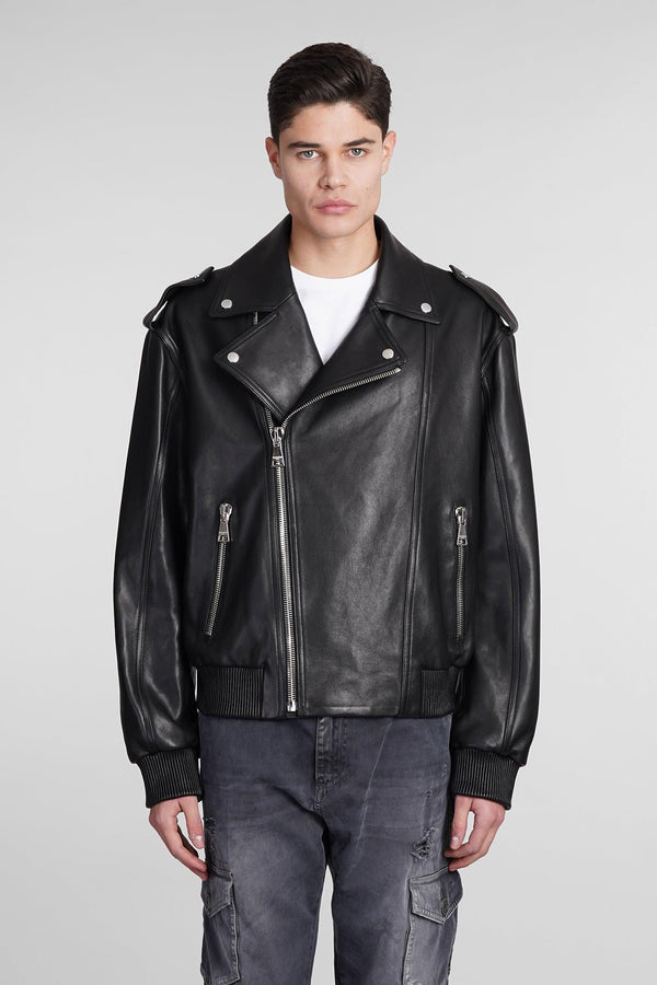 Balmain Leather Jacket In Black Leather - Men - Piano Luigi