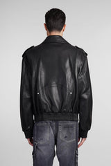 Balmain Leather Jacket In Black Leather - Men - Piano Luigi