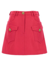 Balmain Logo Button Mini Skirt - Women - Piano Luigi