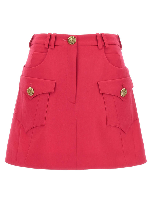 Balmain Logo Button Mini Skirt - Women - Piano Luigi