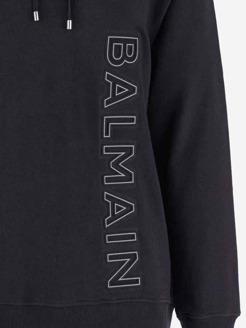 Balmain Logo Cotton Hoodie - Men - Piano Luigi