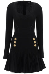 Balmain Long Sleeve Knitted Mini Dress - Women - Piano Luigi