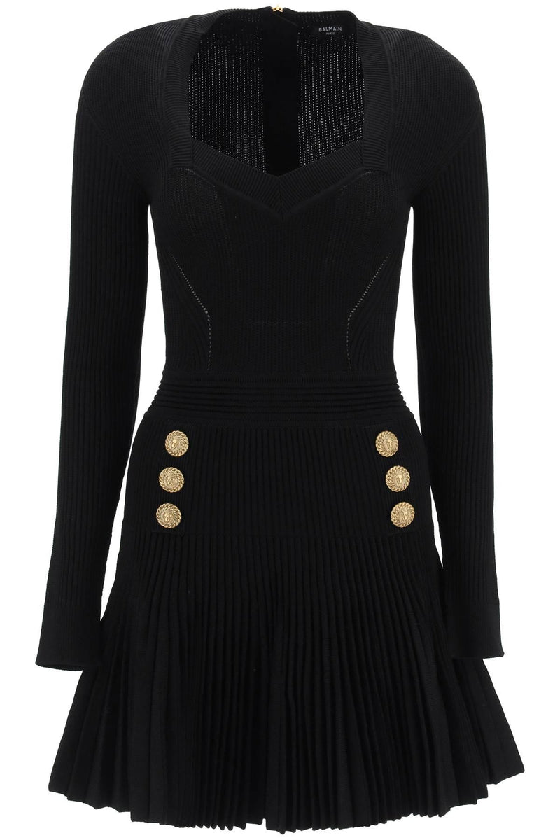 Balmain Long Sleeve Knitted Mini Dress - Women - Piano Luigi