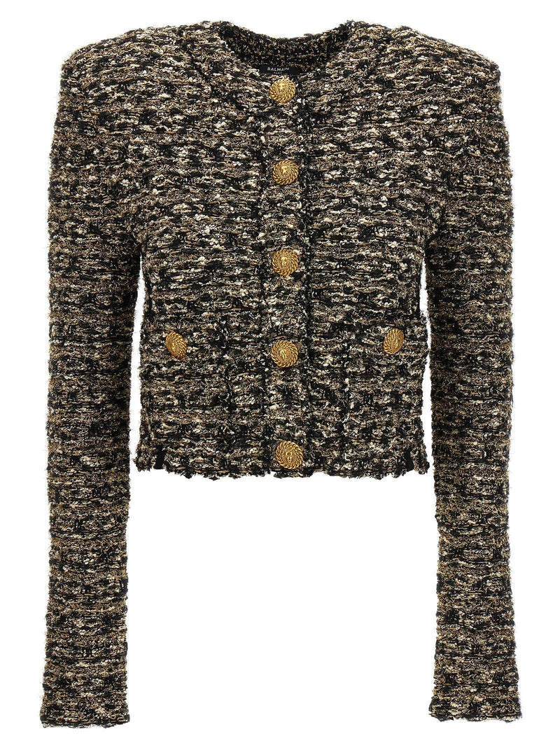 Balmain Lurex Tweed Jacket - Women - Piano Luigi