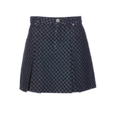 Balmain Mini Monogram Denim Skirt - Women - Piano Luigi