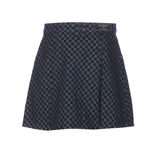 Balmain Mini Monogram Denim Skirt - Women - Piano Luigi