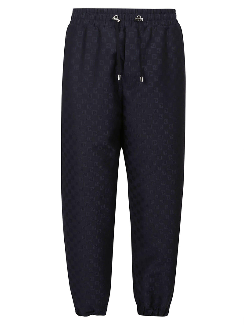 Balmain Mini Monogram Jacquard Wool Track Pants - Men - Piano Luigi