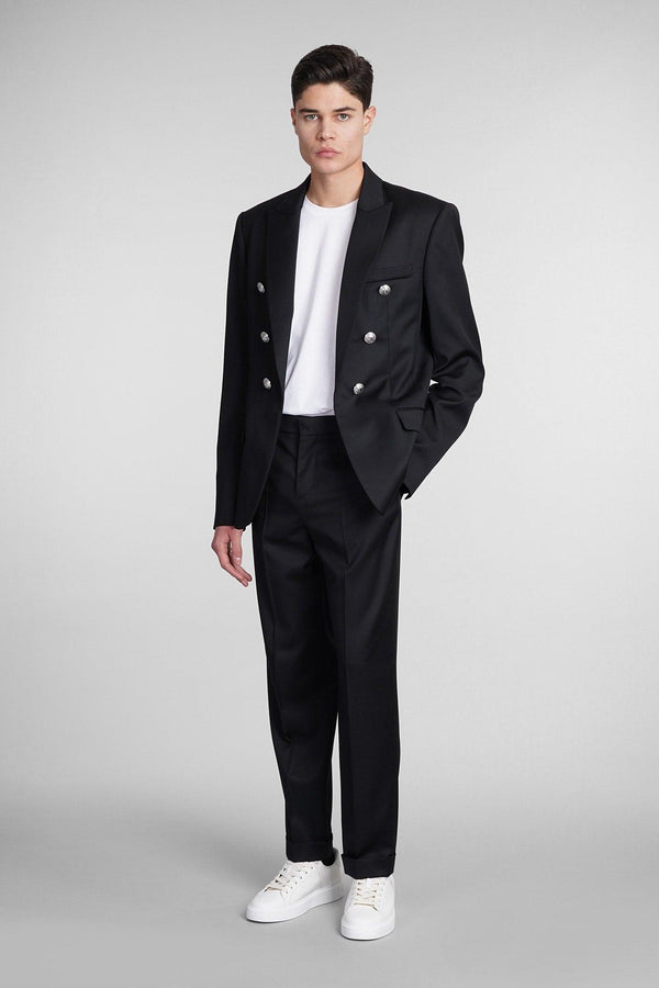 Balmain Pants In Black Wool - Men - Piano Luigi