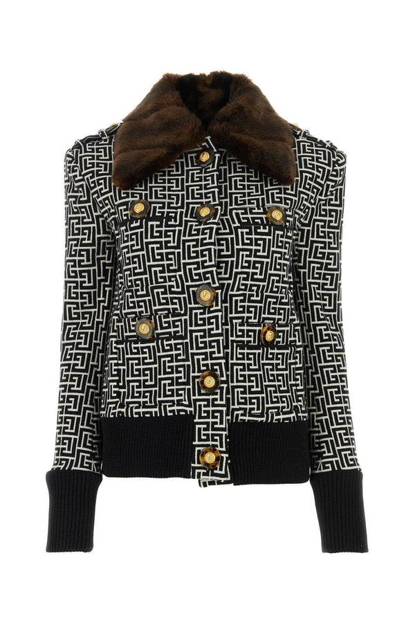 Balmain Pb Monogrammed Button Embellished Jacket - Women - Piano Luigi