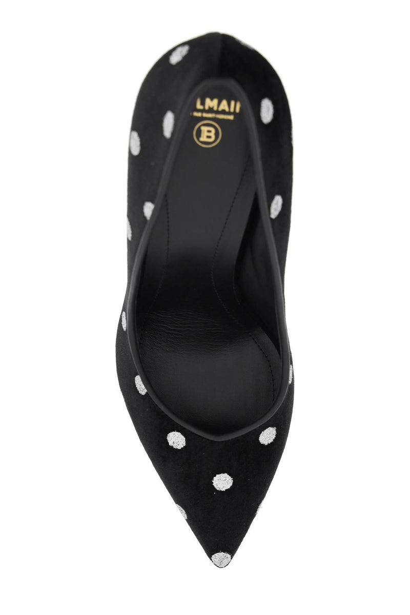 Balmain Polka Dot Velvet Pumps - Women - Piano Luigi