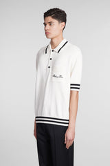 Balmain Polo In Beige Wool And Polyester - Men - Piano Luigi