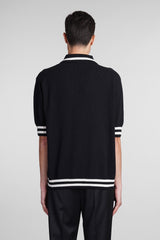 Balmain Polo In Black Wool And Polyester - Men - Piano Luigi