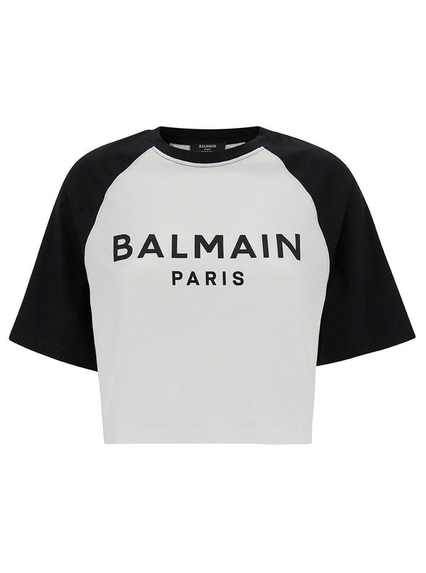 Balmain Printed Raglan Cropped T-shirt - Women - Piano Luigi