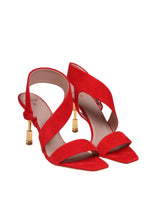 Balmain Red Suede Coin Sandal - Women - Piano Luigi