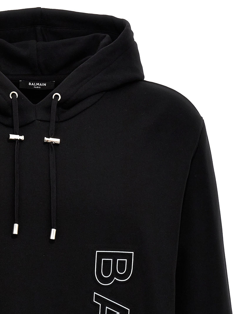 Balmain Reflective Logo Hoodie - Men - Piano Luigi