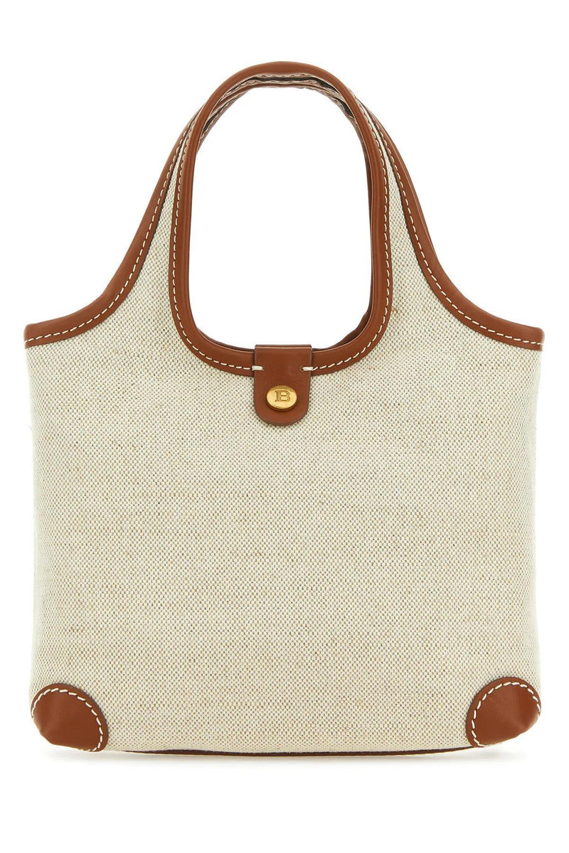 Balmain Sand Canvas B-army Handbag - Women - Piano Luigi