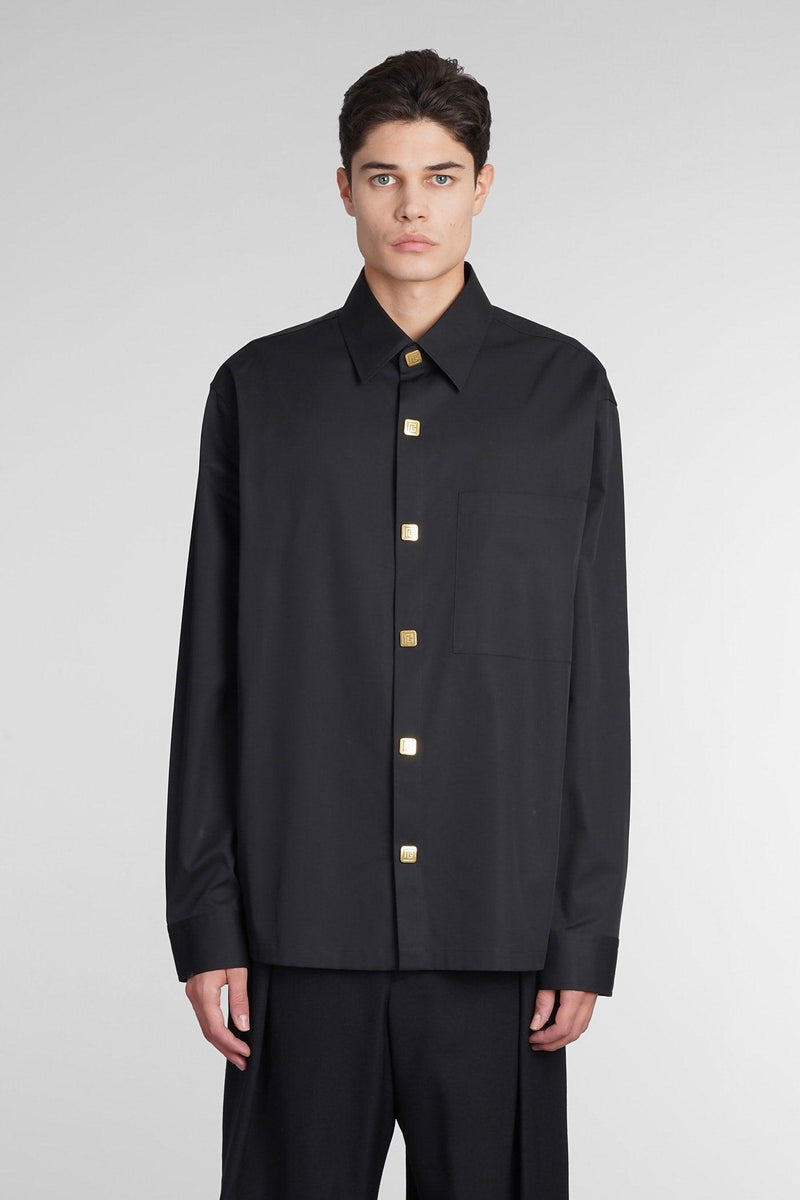 Balmain Shirt In Black Cotton - Men - Piano Luigi