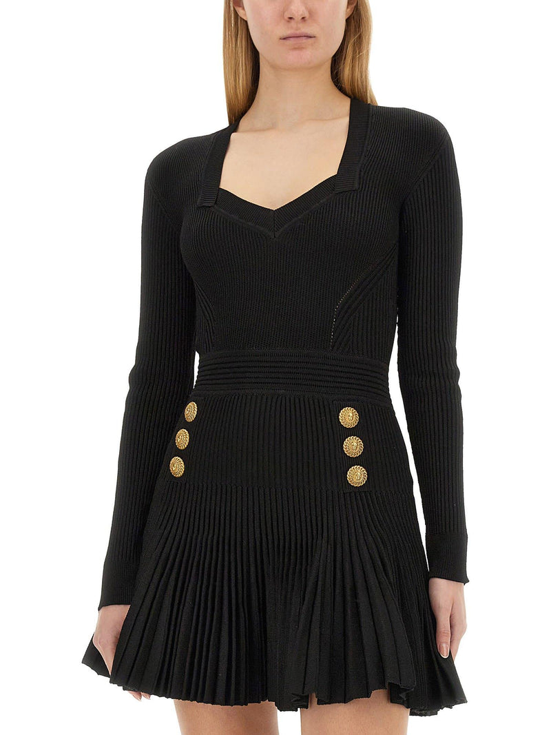 Balmain Short Knit Dress - Women - Piano Luigi