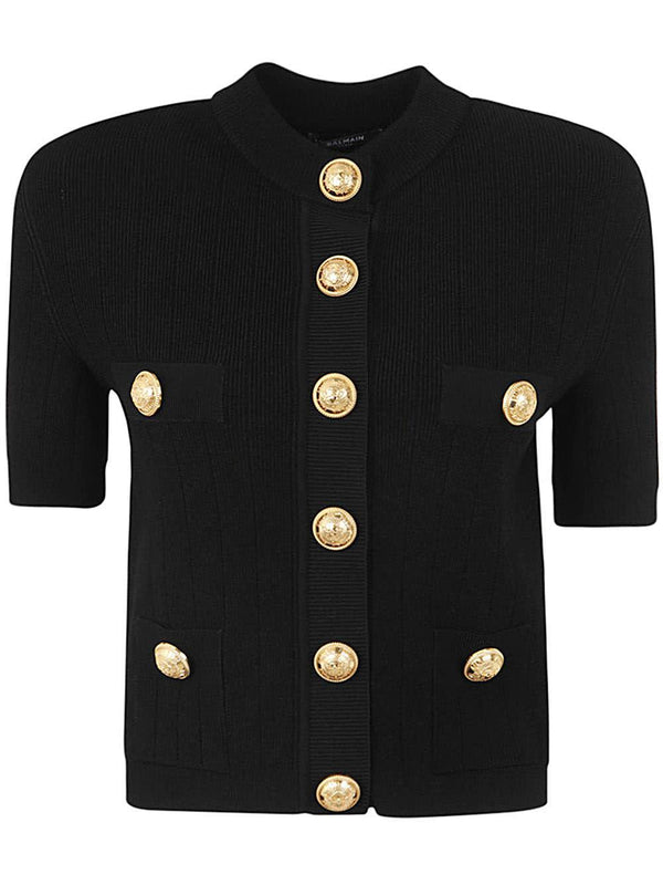 Balmain Short Sleeve Buttoned Knit Short Cardigan - Women - Piano Luigi