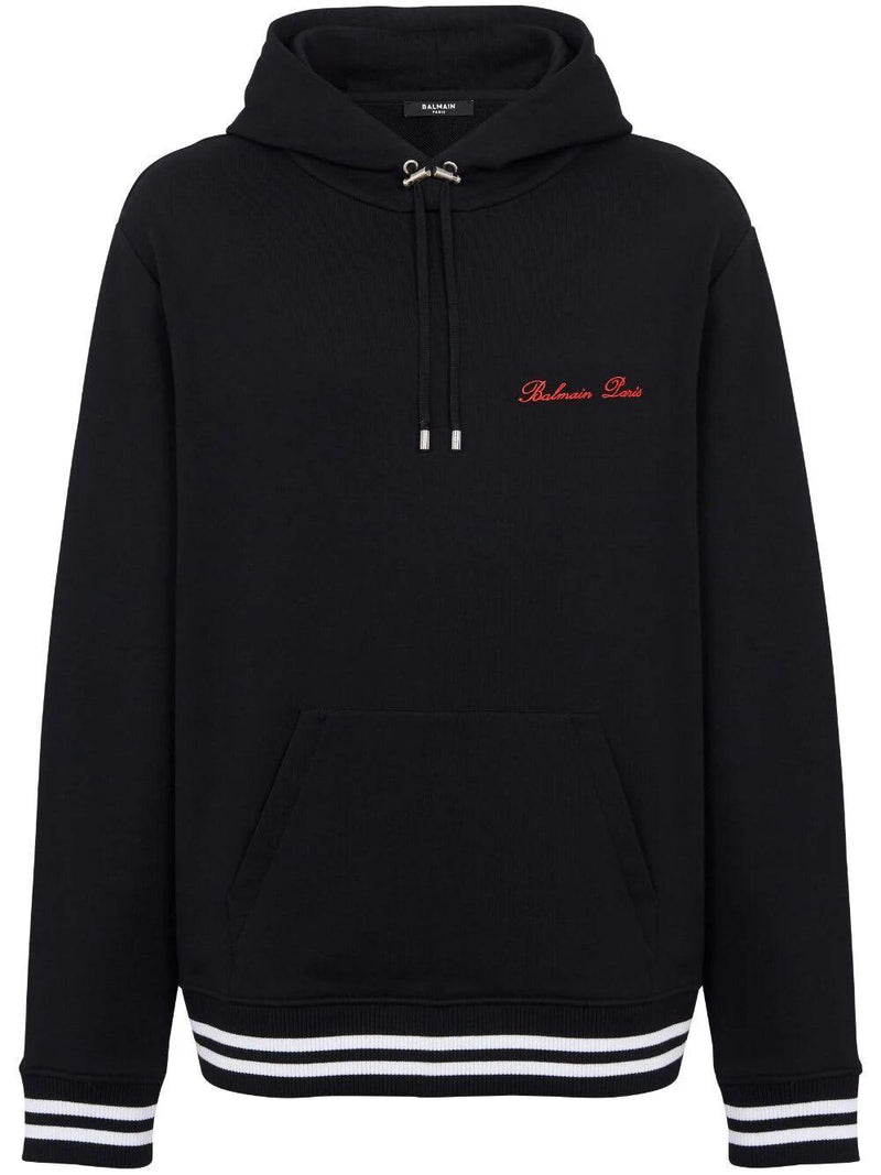 Balmain Signature Embroidery Hoodie - Men - Piano Luigi