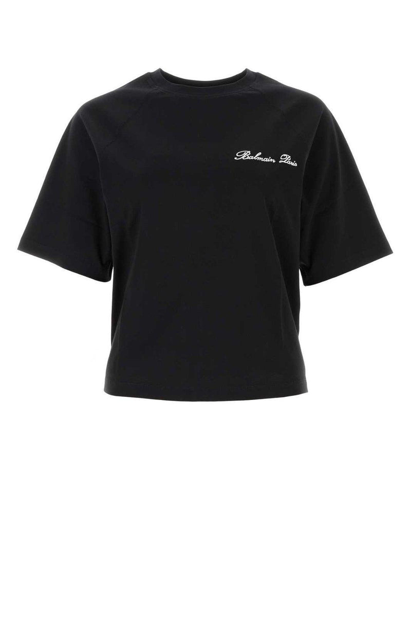 Balmain Signature Logo Cropped T-shirt - Women - Piano Luigi