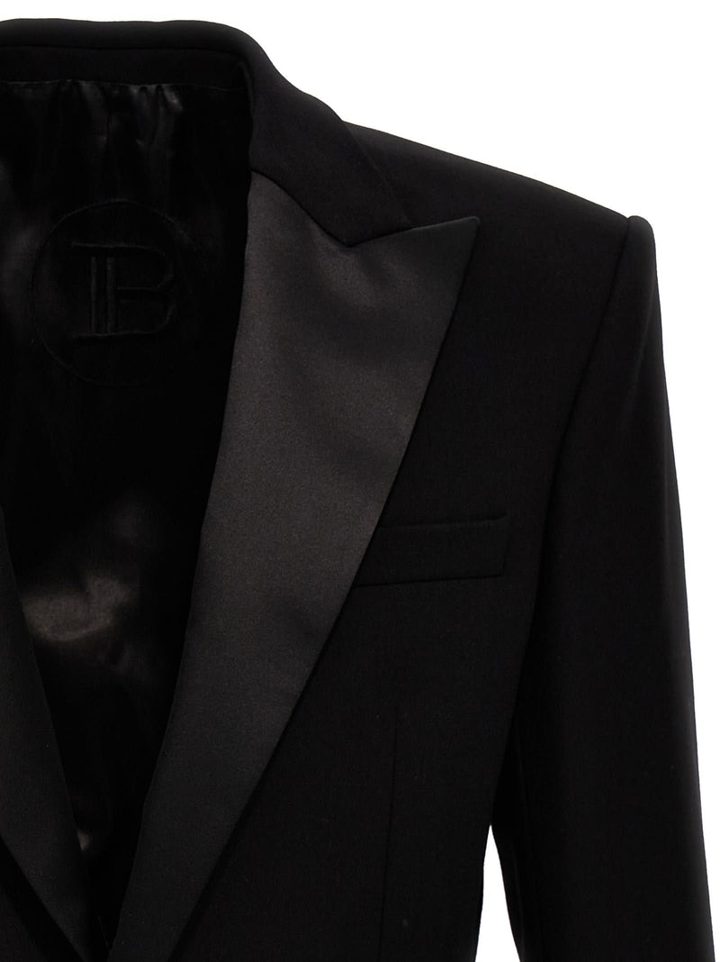 Balmain Single-breasted Satin Wool Blazer - Men - Piano Luigi