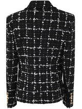 Balmain Six Button Double Breasted Squared Tweed Jacket - Women - Piano Luigi
