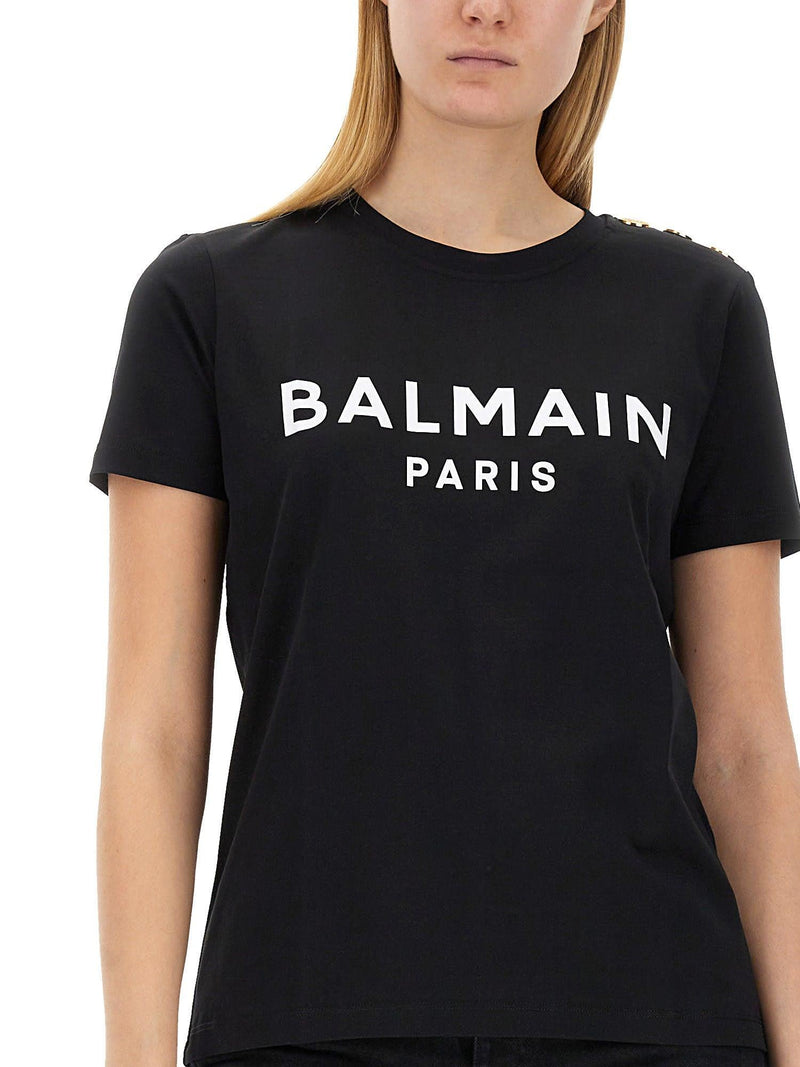 Balmain T-shirt Con Stampa Logo - Women - Piano Luigi