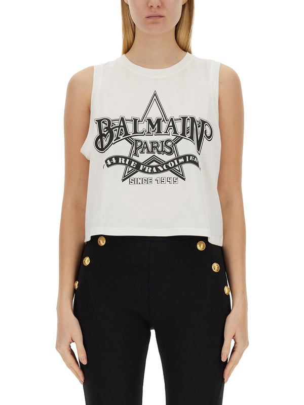 Balmain Tank Top With Logo - Women - Piano Luigi