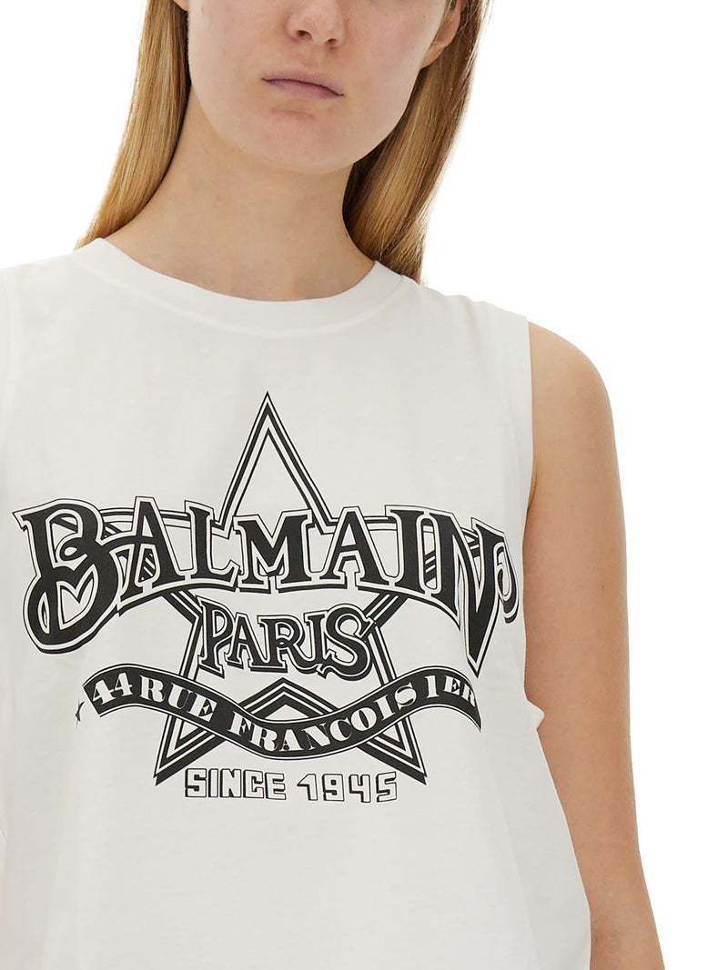 Balmain Tank Top With Logo - Women - Piano Luigi