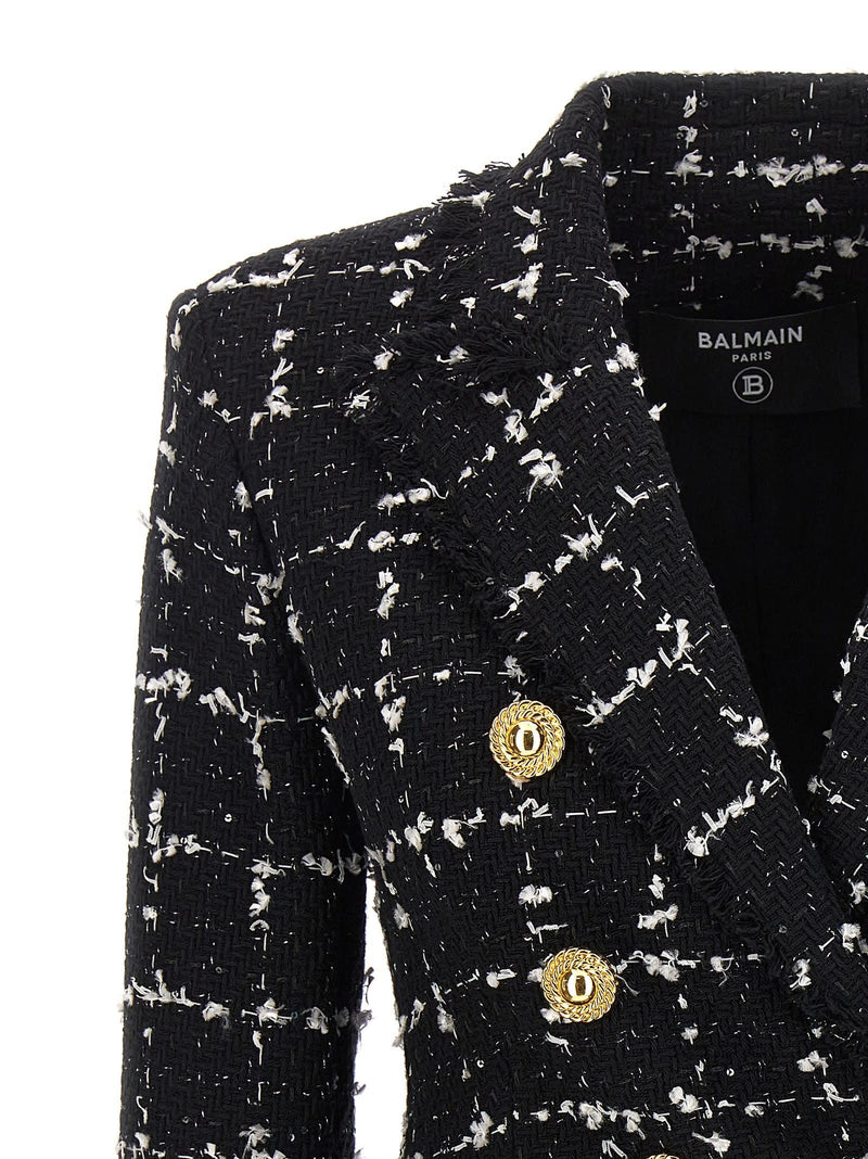 Balmain Tweed Double-breasted Blazer - Women - Piano Luigi