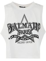 Balmain Western Print Cropped Tank Top - Women - Piano Luigi