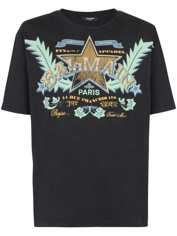 Balmain Western Print T-shirt Straight Fit - Men - Piano Luigi