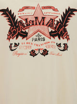 Balmain White T-shirt With Western Graphic Print In Cotton Man - Men - Piano Luigi