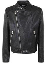 Balmain Zipped Calfskin Biker Jacket - Men - Piano Luigi